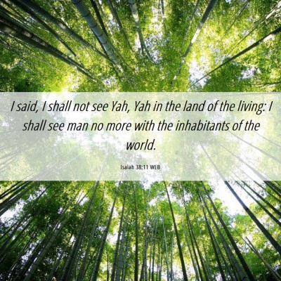 Picture 06 - Isaiah 38:11 WEB - I said, I shall not see Yah, Yah in the land of - Bible Verse Picture