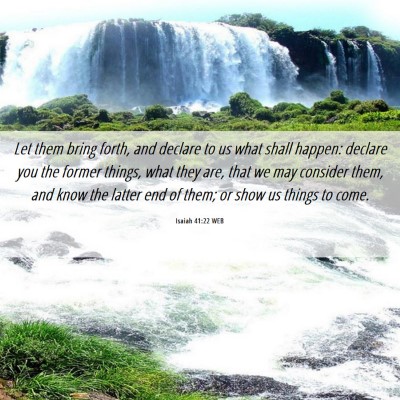 Picture 06 - Isaiah 41:22 WEB - Let them bring forth, and declare to us what - Bible Verse Picture