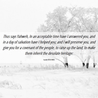 Picture 06 - Isaiah 49:8 WEB - Thus says Yahweh, In an acceptable time have I - Bible Verse Picture