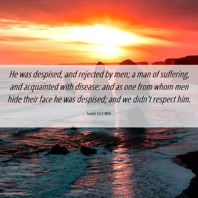 Picture 06 - Isaiah 53:3 WEB - He was despised, and rejected by men; a man of - Bible Verse Picture