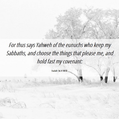 Picture 06 - Isaiah 56:4 WEB - For thus says Yahweh of the eunuchs who keep my - Bible Verse Picture