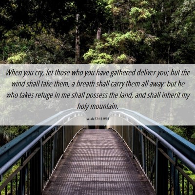 Picture 06 - Isaiah 57:13 WEB - When you cry, let those who you have gathered - Bible Verse Picture