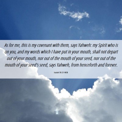 Picture 06 - Isaiah 59:21 WEB - As for me, this is my covenant with them, says - Bible Verse Picture