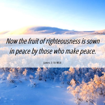 Picture 06 - James 3:18 WEB - Now the fruit of righteousness is sown in peace - Bible Verse Picture