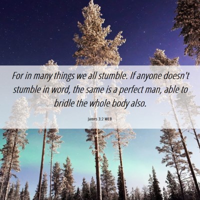Picture 06 - James 3:2 WEB - For in many things we all stumble. If anyone - Bible Verse Picture