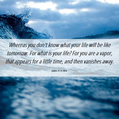 Picture 06 - James 4:14 WEB - Whereas you don't know what your life will be - Bible Verse Picture