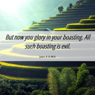 Picture 06 - James 4:16 WEB - But now you glory in your boasting. All such - Bible Verse Picture