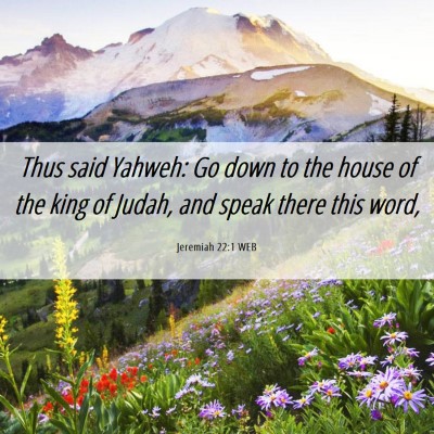 Picture 06 - Jeremiah 22:1 WEB - Thus said Yahweh: Go down to the house of the - Bible Verse Picture