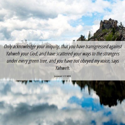 Picture 06 - Jeremiah 3:13 WEB - Only acknowledge your iniquity, that you have - Bible Verse Picture