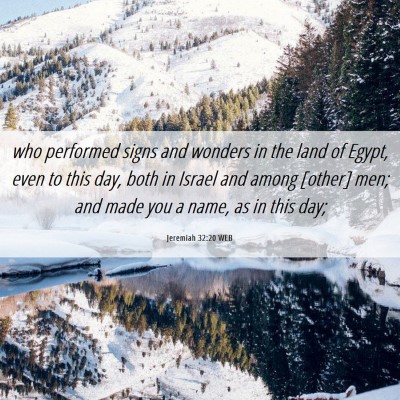 Picture 06 - Jeremiah 32:20 WEB - who performed signs and wonders in the land of - Bible Verse Picture