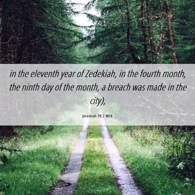 Picture 06 - Jeremiah 39:2 WEB - in the eleventh year of Zedekiah, in the fourth - Bible Verse Picture