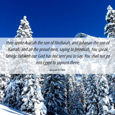 Picture 06 - Jeremiah 43:2 WEB - then spoke Azariah the son of Hoshaiah, and - Bible Verse Picture