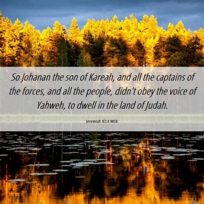 Picture 06 - Jeremiah 43:4 WEB - So Johanan the son of Kareah, and all the - Bible Verse Picture