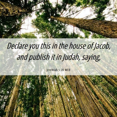Picture 06 - Jeremiah 5:20 WEB - Declare you this in the house of Jacob, and - Bible Verse Picture