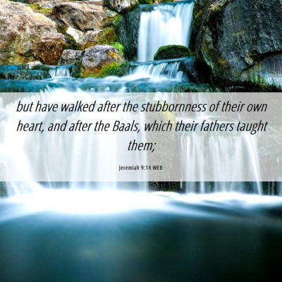 Picture 06 - Jeremiah 9:14 WEB - but have walked after the stubbornness of their - Bible Verse Picture
