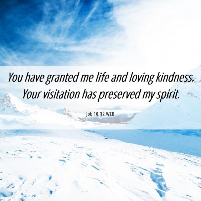 Picture 06 - Job 10:12 WEB - You have granted me life and loving kindness. - Bible Verse Picture