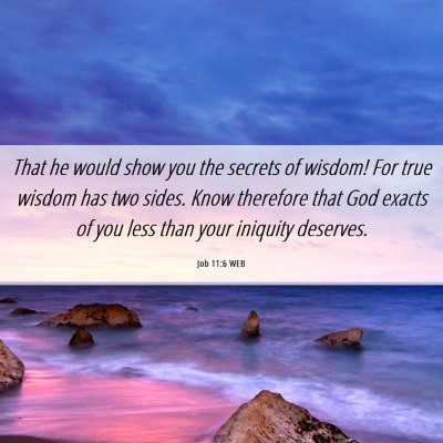 Picture 06 - Job 11:6 WEB - That he would show you the secrets of wisdom! For - Bible Verse Picture