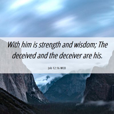 Picture 06 - Job 12:16 WEB - With him is strength and wisdom; The deceived and - Bible Verse Picture