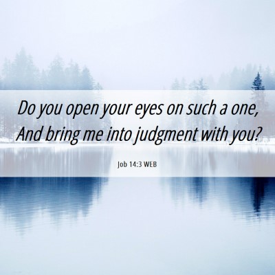 Picture 06 - Job 14:3 WEB - Do you open your eyes on such a one, And bring me - Bible Verse Picture