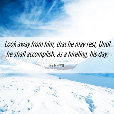 Picture 06 - Job 14:6 WEB - Look away from him, that he may rest, Until he - Bible Verse Picture