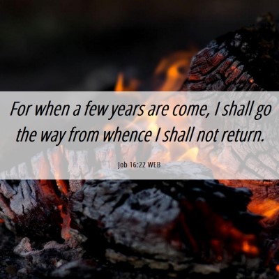 Picture 06 - Job 16:22 WEB - For when a few years are come, I shall go the way - Bible Verse Picture