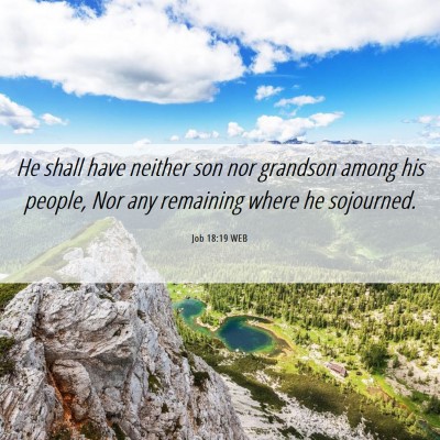 Picture 06 - Job 18:19 WEB - He shall have neither son nor grandson among his - Bible Verse Picture