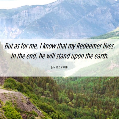 Picture 06 - Job 19:25 WEB - But as for me, I know that my Redeemer lives. In - Bible Verse Picture