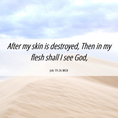 Picture 06 - Job 19:26 WEB - After my skin is destroyed, Then in my flesh - Bible Verse Picture