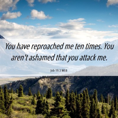 Picture 06 - Job 19:3 WEB - You have reproached me ten times. You aren't - Bible Verse Picture