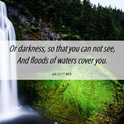 Picture 06 - Job 22:11 WEB - Or darkness, so that you can not see, And floods - Bible Verse Picture