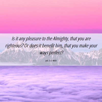 Picture 06 - Job 22:3 WEB - Is it any pleasure to the Almighty, that you are - Bible Verse Picture