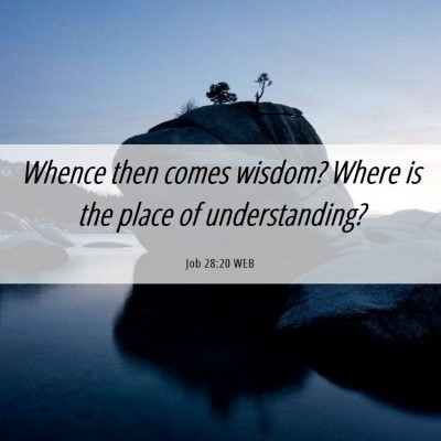 Picture 06 - Job 28:20 WEB - Whence then comes wisdom? Where is the place of - Bible Verse Picture