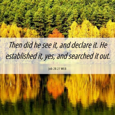 Picture 06 - Job 28:27 WEB - Then did he see it, and declare it. He - Bible Verse Picture