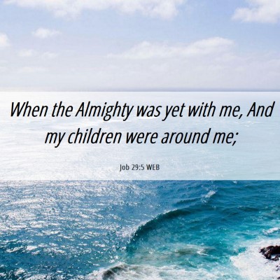 Picture 06 - Job 29:5 WEB - When the Almighty was yet with me, And my - Bible Verse Picture