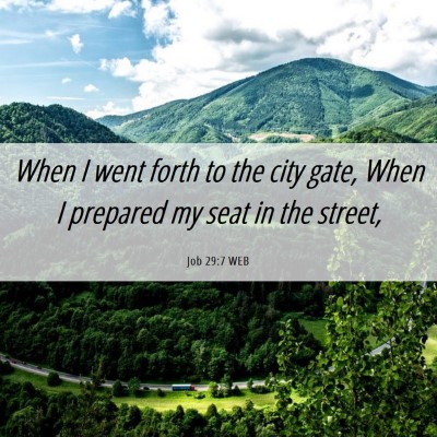 Picture 06 - Job 29:7 WEB - When I went forth to the city gate, When I - Bible Verse Picture