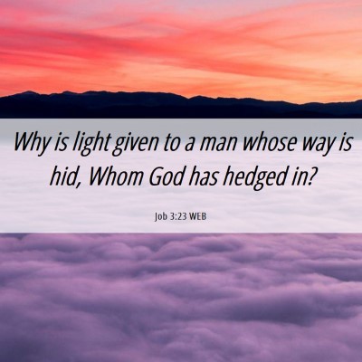 Picture 06 - Job 3:23 WEB - Why is light given to a man whose way is hid, - Bible Verse Picture