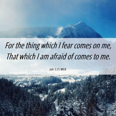 Picture 06 - Job 3:25 WEB - For the thing which I fear comes on me, That - Bible Verse Picture