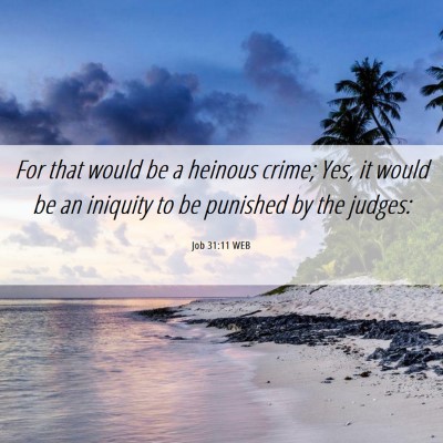 Picture 06 - Job 31:11 WEB - For that would be a heinous crime; Yes, it would - Bible Verse Picture