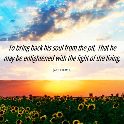 Picture 06 - Job 33:30 WEB - To bring back his soul from the pit, That he may - Bible Verse Picture