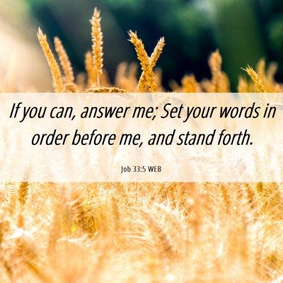 Picture 06 - Job 33:5 WEB - If you can, answer me; Set your words in order - Bible Verse Picture