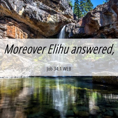 Picture 06 - Job 34:1 WEB - Moreover Elihu - Bible Verse Picture