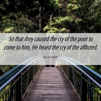 Picture 06 - Job 34:28 WEB - So that they caused the cry of the poor to come - Bible Verse Picture