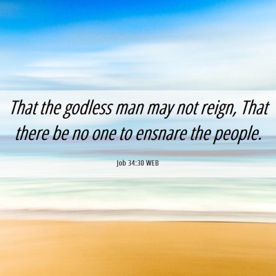 Picture 06 - Job 34:30 WEB - That the godless man may not reign, That there be - Bible Verse Picture