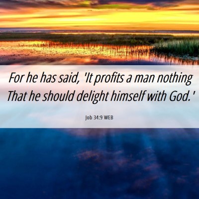 Picture 06 - Job 34:9 WEB - For he has said, 'It profits a man nothing That - Bible Verse Picture