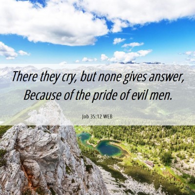 Picture 06 - Job 35:12 WEB - There they cry, but none gives answer, Because of - Bible Verse Picture
