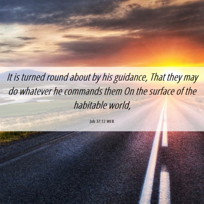 Picture 06 - Job 37:12 WEB - It is turned round about by his guidance, That - Bible Verse Picture