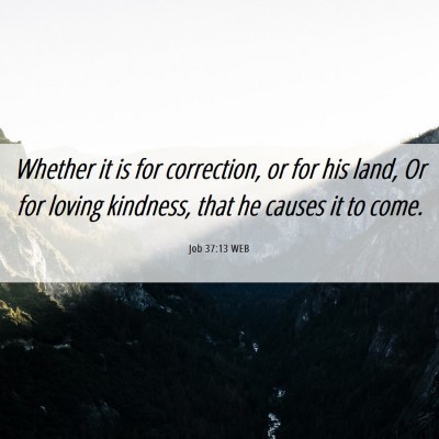 Picture 06 - Job 37:13 WEB - Whether it is for correction, or for his land, Or - Bible Verse Picture
