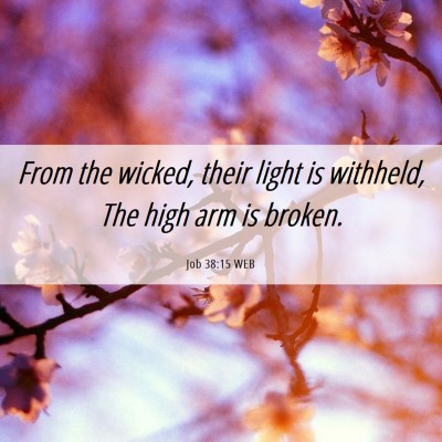 Picture 06 - Job 38:15 WEB - From the wicked, their light is withheld, The - Bible Verse Picture