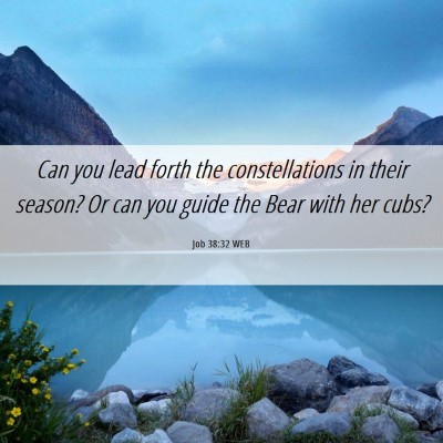 Picture 06 - Job 38:32 WEB - Can you lead forth the constellations in their - Bible Verse Picture