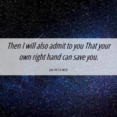 Picture 06 - Job 40:14 WEB - Then I will also admit to you That your own right - Bible Verse Picture